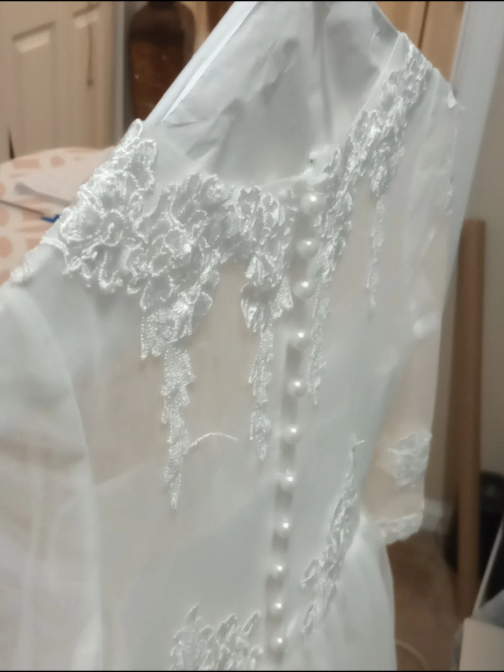 White Lace Tulle Flower Girls Dress